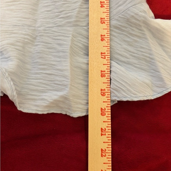 Chic Light Blue Puff Sleeve Blouse - Picture 5 of 8